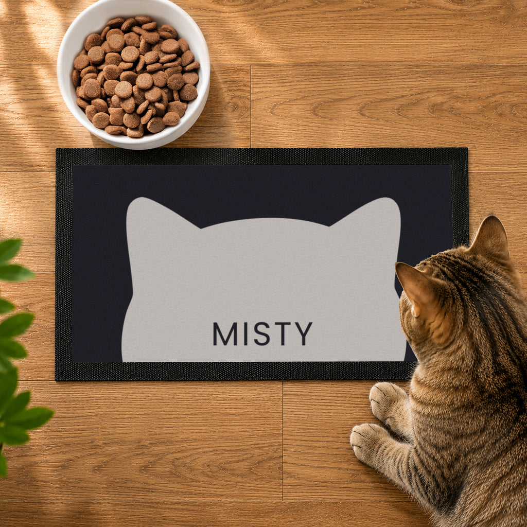 Personalised Cartoon Cat Bowl Mat