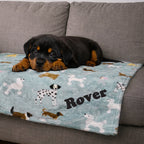 Personalised Dog Paw Print Fleece Blanket