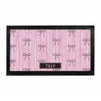 Personalised Pink Bow Pet Bowl Mat