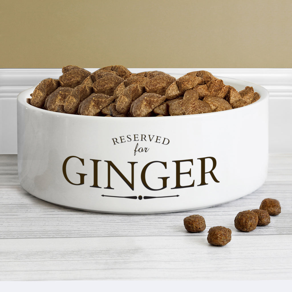 Personalised Reserved For 15cm Medium White Pet Bowl