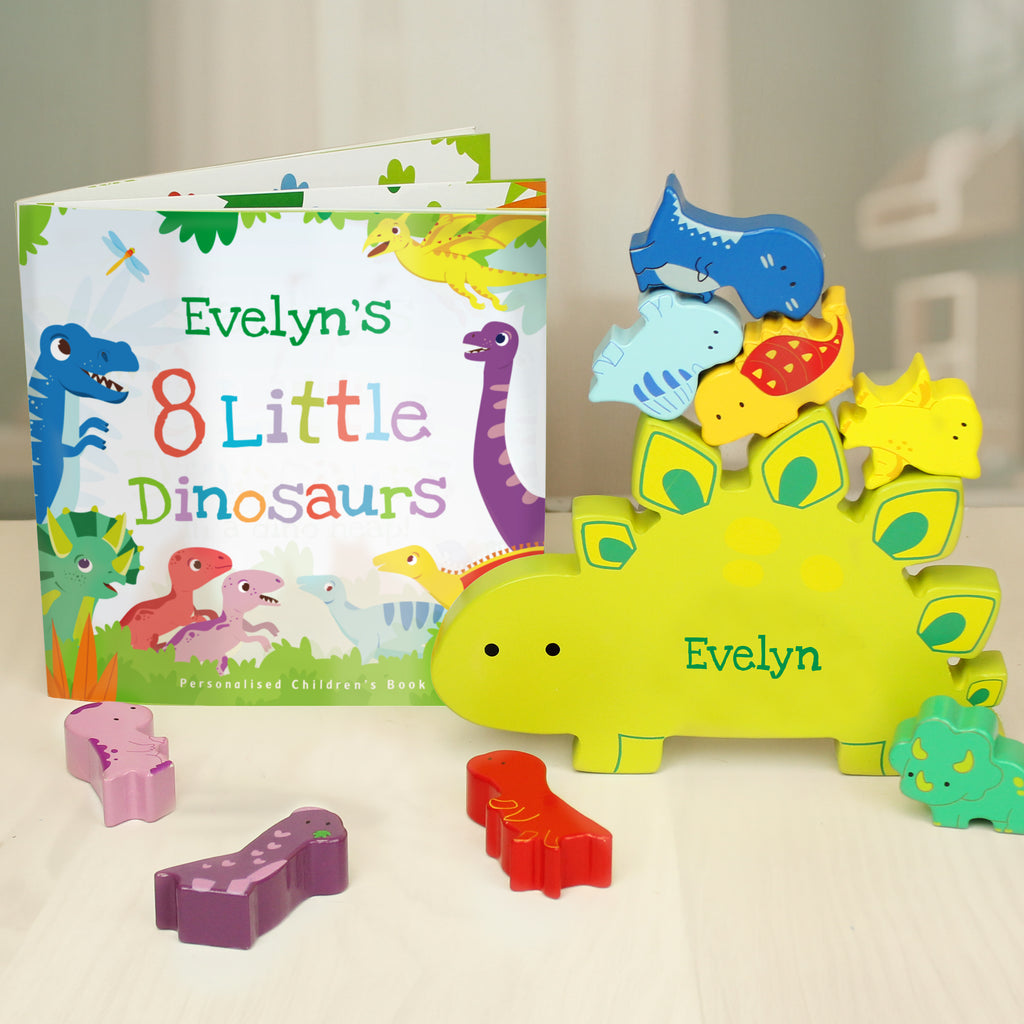 Personalised Dinosaur Book & Stacking Toy