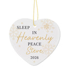 Personalised Heavenly Peace Ceramic Heart Decoration