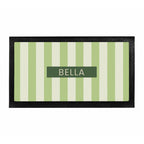 Personalised Green Stripe Pet Bowl Mat